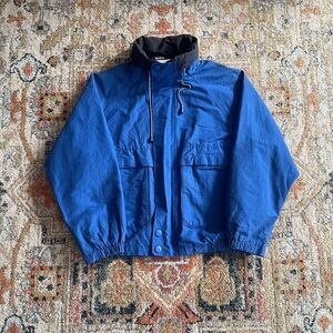 Nautica Royal Blue and Black Hooded Windbreaker